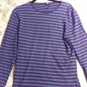 H&M Blue Striped Long Sleeve Shirt